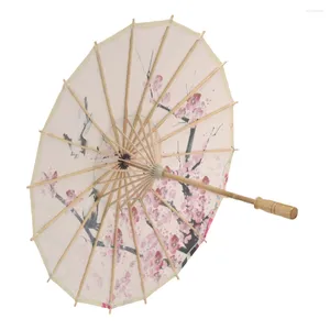 Parapluies Décor oriental Style ancien Parapluie Japonais Vintage Papier huilé Accessoires de danse à la main Parasol à fleurs colorées