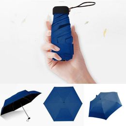 Parapluies de poche parapluie de pluie soleil femmes plat léger parasol pliant mini petite taille pour voyage 231123
