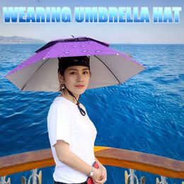 Parapluies Portable pluie parapluie chapeau armée vert pliable en plein air Pesca pare-soleil imperméable Camping pêche chapeaux casquette plage tête chapeaux