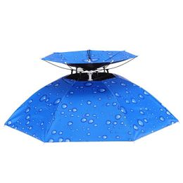 Parapluies Portable soleil pluie parapluie chapeau pliable extérieur parasol étanche Cam pêche Golf jardinage chapeaux casquette plage tête chapeaux Otix6