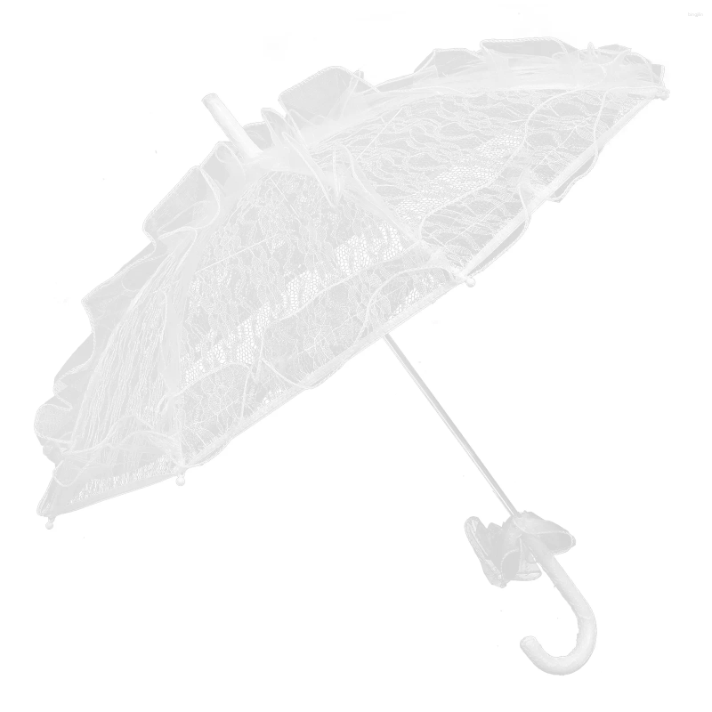 Paraplyer Prettyzoom Po Props Paraply Wedding Lace Parasol Vintage Western Bride Romantic Bridal Lady