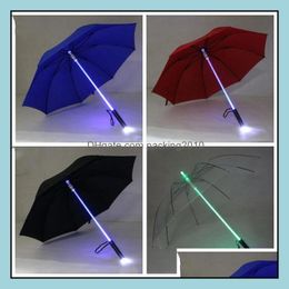 Parapluies Rain Gear Housekee Organisation Home Garden Ll Led Light Umbrella Cool Blade Runner Lights Saber Flash Rose Dhrcl