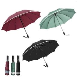 Paraplu's omgekeerd vouwen paraplu draagbare automatische open zon regen met reflecterende strip voor buitenactiviteiten