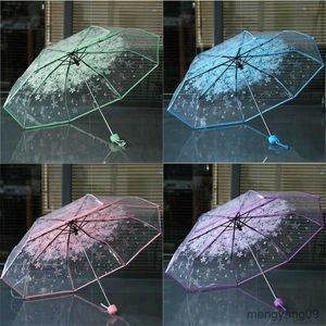 Paraplu Romantisch Transparant Clear Bloemen Bubble Dome Leuke Designer Goth Paraplu voor Wind Zware Regen Vrouwen Paraplu R230705