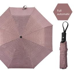 Paraplu's eenvoudige modebedrijf Sun paraplu vouwbeveiliging anti uv parasol winddichte mannen en vrouwen