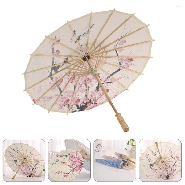 Parapluies Songbu Stage Parapluie Décor Oriental Classique Belle Pographie Prop Blanc