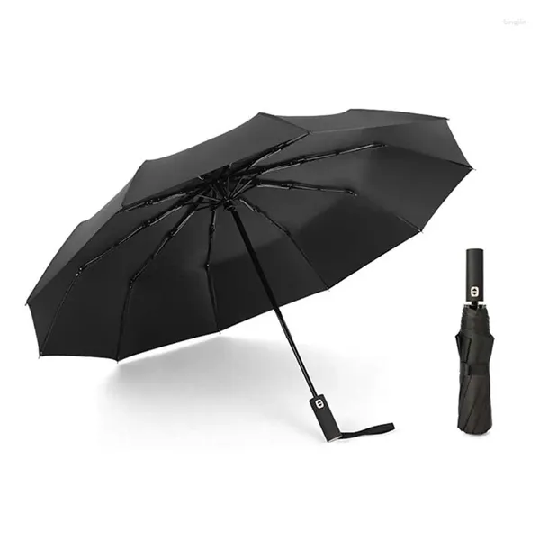 Parapluies résistant au vent fort 3 parapluie automatique pliant hommes parasol femmes pluie 10 côtes grand cadeau