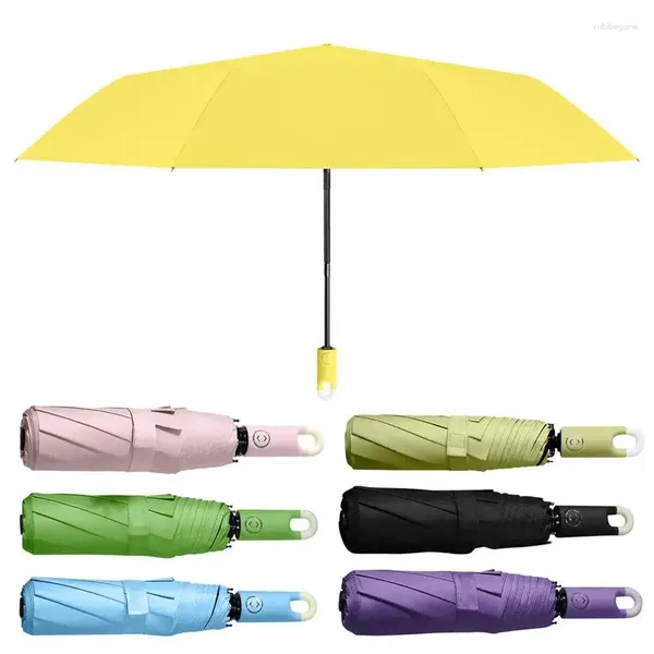 Parapluies Sun Umbrella pour la marche imperméable automatique avec 3 fois sac en tissu bandoulière portable haute densité