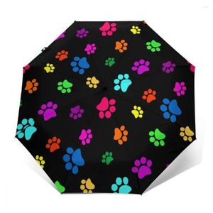 Parapluies ensoleillé parapluie mignon coloré pattes automatique pliant Portable hommes femmes crème solaire pluie coupe-vent plage Parasol