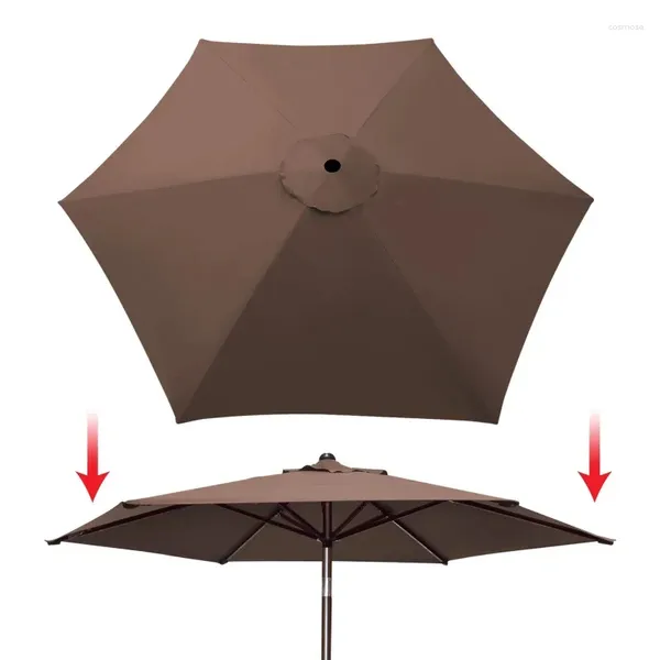 Umbrellas Sunrise - Cubierta para sombrilla de patio (8.2 pies, 6 varillas, parte superior de repuesto), color marrón (solo marco no incluido)