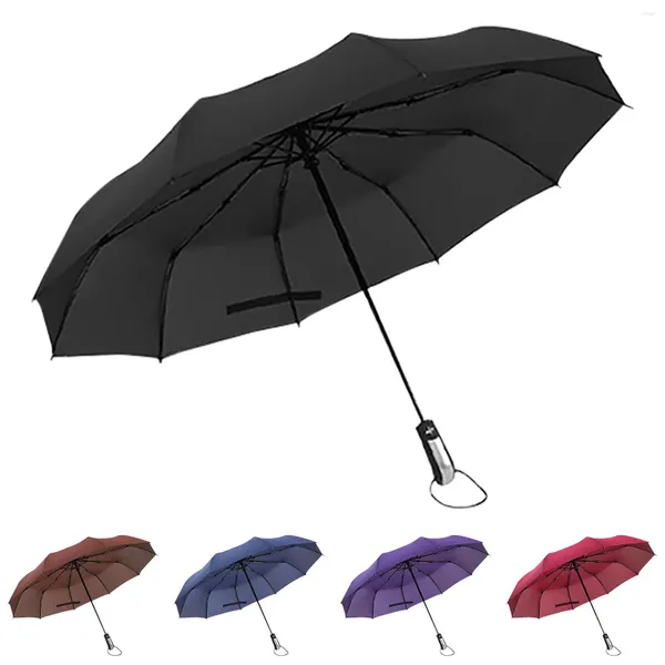 Parapluies Ten-Bone entièrement automatiques pour hommes et femmes avec protection UV Sun U50 Parapluie d'affaires à double usage