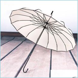 Paraplu's de paraplu randen pagode 16K lang handvat rechte bruids bruiloft buiten parasol regen en zon dualpurpose l220922 drop d dhr6o