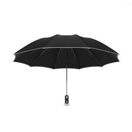 Parapluies Parapluie Inversé À Trois Plis 5W 3V Parasol À Ouverture Automatique Avec Lampe Torche Coupe-Vent Imperméable À La Pluie Soleil