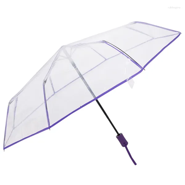 Paraguas Paraguas transparente Lluvia automática Mujeres Hombres Sol Auto Compacto Plegable Estilo a prueba de viento Clear Tra