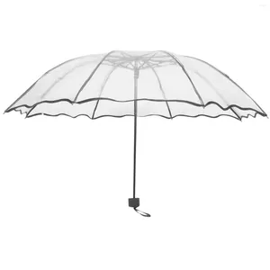 Parapluies transparents transparents de voyage Essentiels compacts pour le pliage extérieur pliant du soleil de pluie multi-temps portable