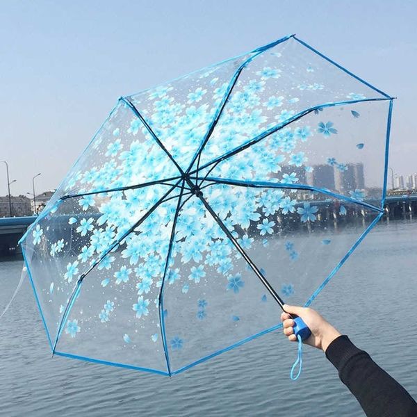 Parapluies Transparent Parapluie Femme Sakura Pour Filles Grands Enfants Pour Voyager Pluie Style Mignon Enfants Résistant Cadeaux De Mariage