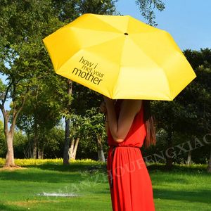 Regenschirme, Reiseschirm, faltbar, gelber Regenschirm, How I Met Your Mother, Damen, faltbare Regenschirme, leicht, Sonne, Regenausrüstung, 231010