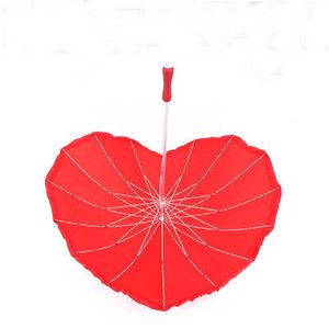 Paraplu's paraplu creatief geschenk liefde vorm qing rechte paal hartvormige lange handgreep 060