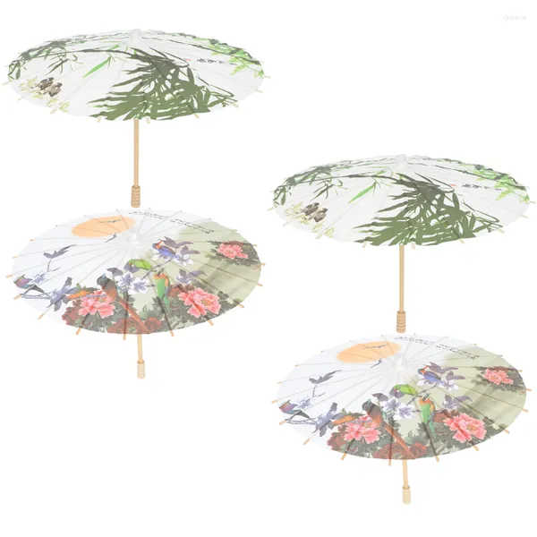 Parapluies Parapluie Parasol Papier Soie Danse Chinoise Mariage Vintage Japonais Décoratif Classique Soleil Blanc Oriental Huile Huilé Asiatique