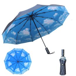 Parapluies Parapluie Coupe-Vent Automatique Pliant Hommes Voiture De Luxe Femmes Grandes Entreprises Parasol Double 10K 230729