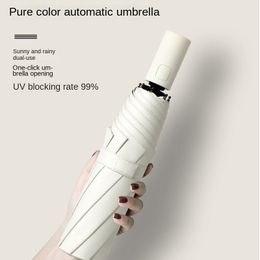 Parapluies parapluie femme entièrement automatique pluie et brillance parasol forte protection solaire UV pliant grand parapluie garçon 230314
