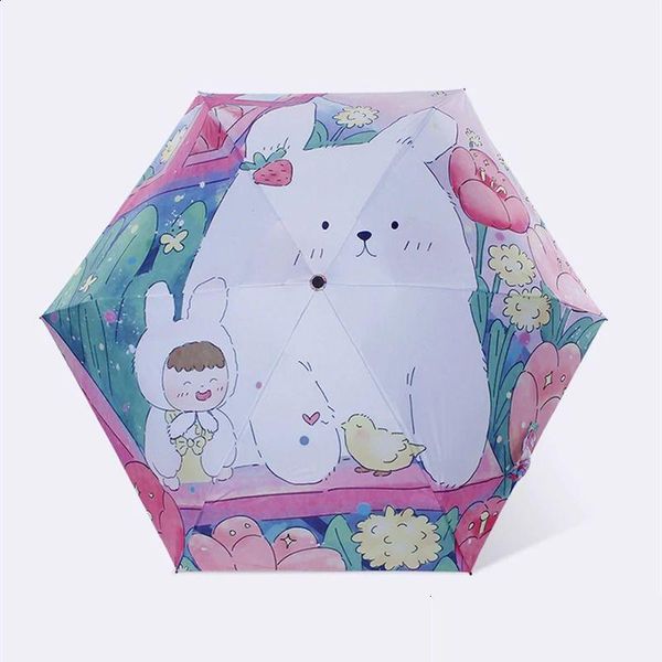 Regenschirme Regenschirme Cartoon Tiere Regenschirm Kinder Mädchen Jungen Digitaldruck Falten UV-Schutz Sonnenschirm Geschenke Für Kinder Drop D Otagb