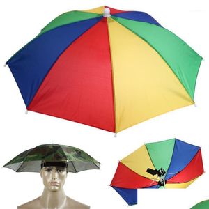 Paraplu's paraplu's opvouwbare paraplu hoed cap hoofddeksel voor vissen wandelen strand cam head hoeden handen outdoor sport regen uitrusting jycxhome ots5x