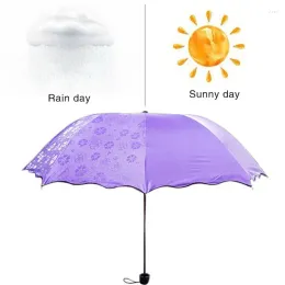 Paraguas para paraguas para paraguas viajes dama de agua paraguas solar protección de color floración sólida