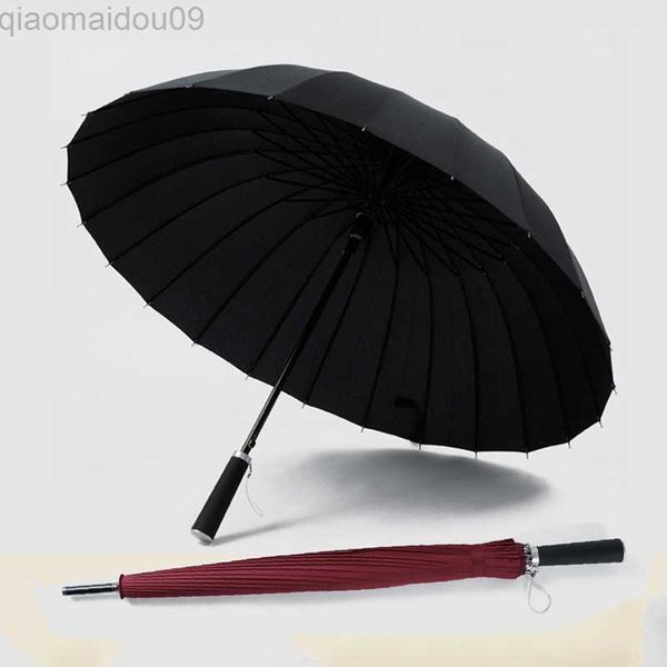 Parapluies mis à niveau 24K coupe-vent Golf parapluie couleur unie étanche automatique parapluie Anti-UV Parasol AA230404
