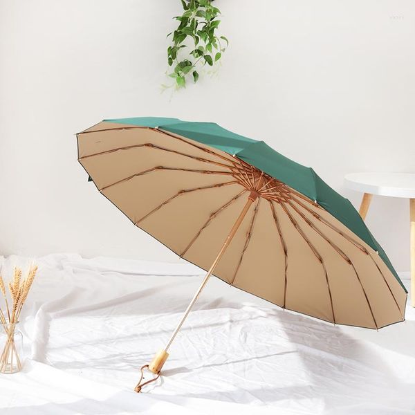 Parapluies UV Pliant Vintage Parapluie Renforcé Résistant Au Vent Grande Protection Solaire Pluie Coupe-Vent Luxe Voyage Paraguas Gear