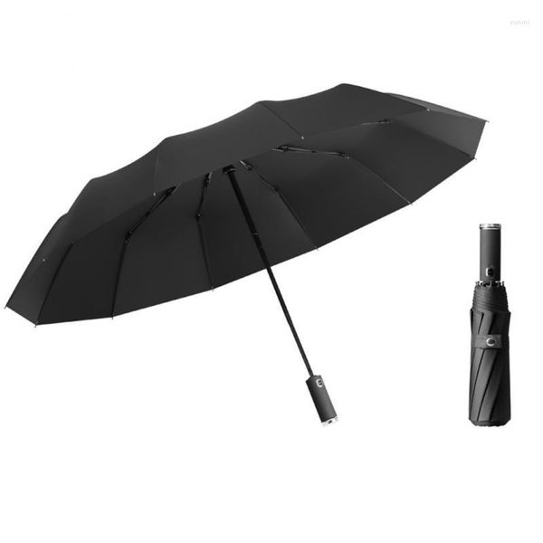 Parapluies UV UV Ten-os Umbrella Portable Car Light Parasol Troisol à vent LED automatique LED