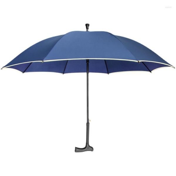 Paraguas bastón para personas mayores paraguas mango largo montañismo turístico antideslizante refuerzo al aire libre lluvia