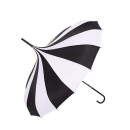 Parapluies Mariage Pographie 16 Os Soleil Vente Noir Et Blanc Pagode Long Manche Princesse Vente