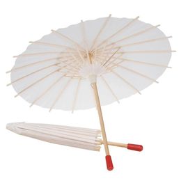 Paraplu's witte bamboe papier handmatige ambacht geolieerde papieren paraplu diy creatief blanco schilderij bruid bruiloft parasol drop levering home dh81l