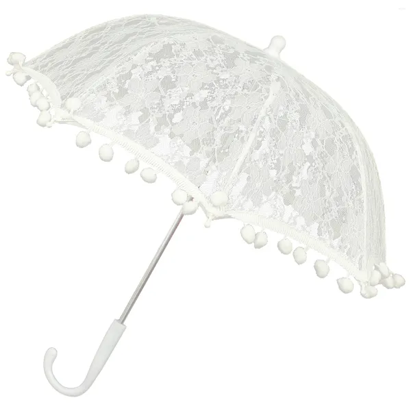 Parapluies Blanc Dentelle Parapluie Mariage En Vrac Fleur Filles Parasol Vintage Demoiselle D'honneur