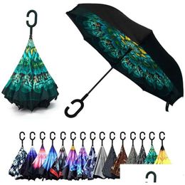 Parapluies en gros de parapluie à l'envers inverse avec une poignée en C
