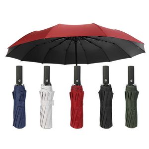 Parapluies coupe-vent automatique pliant parapluie femme mâle 12 os voiture luxe grande entreprise parapluies hommes pluie femmes cadeau Parasol