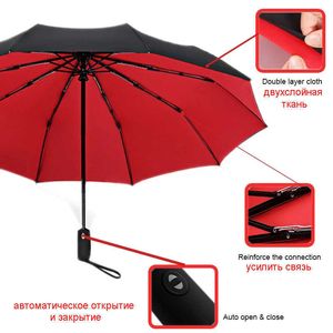 Parapluies coupe-vent entièrement automatique pour femmes et hommes, de luxe, grande entreprise, Parasol, soleil, pluie, léger, Anti-uv