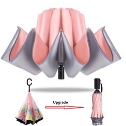 Paraplu's winddichte omgekeerde paraplu voor mannen 10 k Auto zakelijke auto paraplu vrouwen vouw zon paraplu anti-uv automatische zon mannelijke paraguas 230314