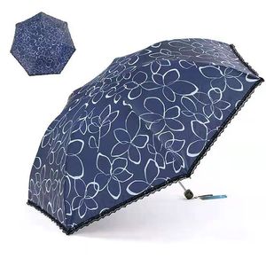 Paraplu's vrouw Lace Sun UV Bescherming Paraplu Fashion Flower Vintage Decor Travel Windwind Resistent Parasol Zonnebrand