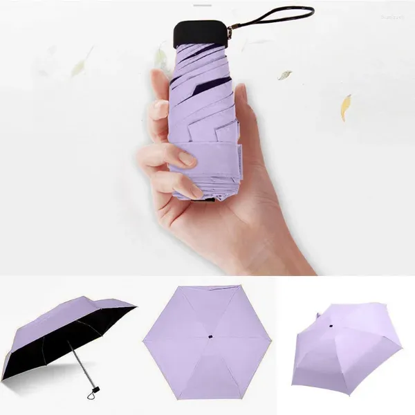 Paraguas mujeres hombres viaje portátil sombrilla bolsillo anti sombrilla ligero 6 plegable para mini lluvia sol