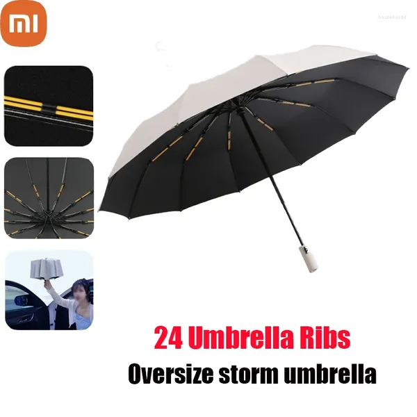 Parapluies Xiaomi 24 nervures de parapluie coupe-vent fort automatique UV Parasol vent pluie tempête résistance Bumbershoot hommes femmes voyage