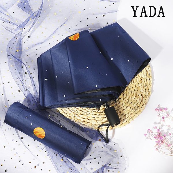 Parapluies YADA Creative Star Universe Series Parapluie Fold Rainy Stellar Planet Umbrella UV Rainproof Sun Parasol Parapluies Femme YD237 230314