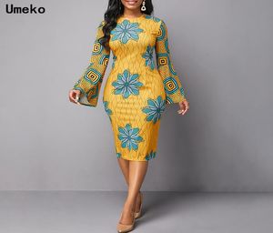 Umeko 2020 Robes africaines pour femmes dashiki imprimer nouvelles tribales ethniques Oneck Vêtements de dames décontractées robe sexy robe fête8655426