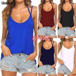 Umeko Débardeur Femmes D'été Casual Camisoles Femmes Tops T-shirt Spaghetti Strap Lâche Gilet Femme Camis Mode Casual Tops G220414