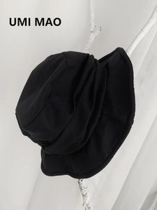 Umi Mao Yamamoto Wind Donkere zwart Japanse retro visser hoed Men Vouw Design Hat Harajuku Y2K Femme Hombre Gothic 240412