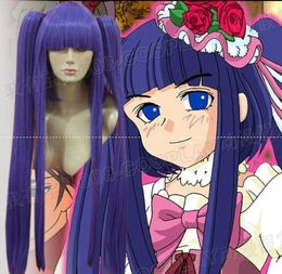 Umineko no Nakukoroni Furudo Erika Purple Cosplay Wigs+2 horsetail
