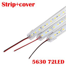 Umlight1688 Groothandel 50 stks 100 CM DC 12V 72 SMD 5630 Hard Rigid LED Strip Light met U Aluminium Shell + PC Cover