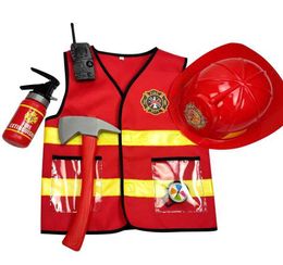 Umorden kids brandweerman cosplay kleine brandweerman brandweerlieden kostuum uniform voor jongen kind Halloween carnaval party kostuums voor jongens q0910