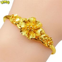 UMQ 24k gouden armband 999 volledig gouden draak en feniks veelbelovende zandgouden armband Thais goud Vietnam zandgouden armband bruids 240118